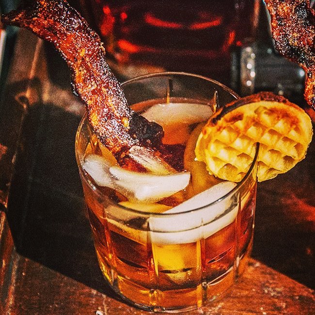 Whiskey for breakfast? Yes please! #whiskey #whiskeyforbreakfast #newyearnewme # #illtaketwo #bacon #whiskeyandwaffles #hopscotchohio