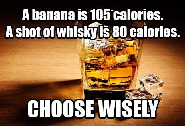Just a little help for your New Year’s #whiskeydiet #whiskey #bananas #fitnessmotivation #hopscotchohio #whiskeyhumor