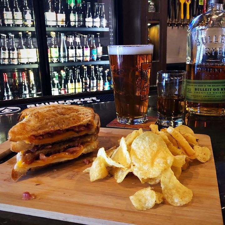 Come grab a bite to eat tonight! #grilledcheese #whiskey #boilermaker #craftbeer #coldbeer #ucbearcats #hopscotchohio