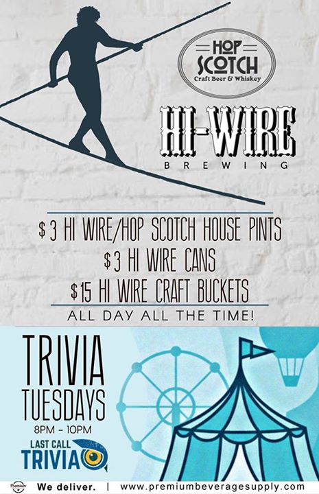 Join us for Team Trivia with Hi Wire Brewing and Last Call Productions starting…