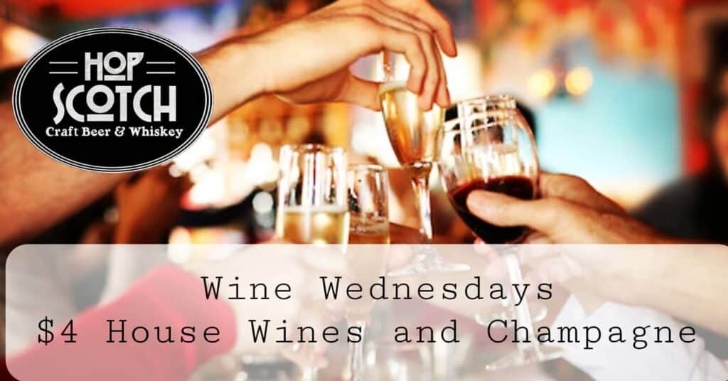 Join us each and every Wednesday for $4 House Wines or Champagne by the…